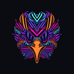 eagle neon zentangle artwork illustration