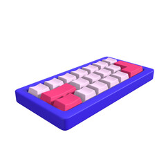 Mechanical Keyboard 3D Illustration Top View