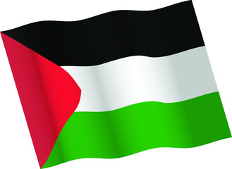 Waving Palestine flag vector icon