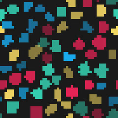 Set line Laboratory glass and leaves, Sauna spa procedures, Collagen serum and Food no diet on seamless pattern. Vector