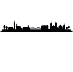 Obraz premium Mettmenstetten Switzerland city skyline and silhouette 