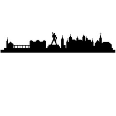 Obraz premium Montreux Switzerland city skyline and silhouette