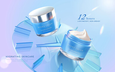 3d beauty cream ad template
