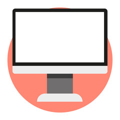 Screen device mockup blank monitor. Vector illustration. stock image.