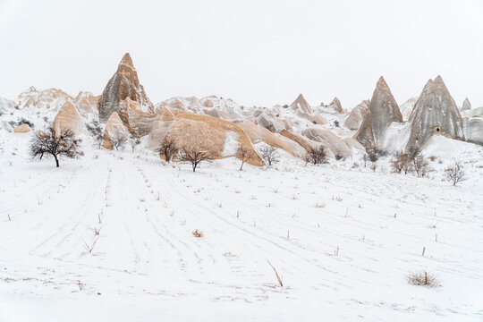 Winter snow Cappadocia