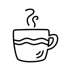 a cup of hot coffee aesthetic design. Vector and editable format file.