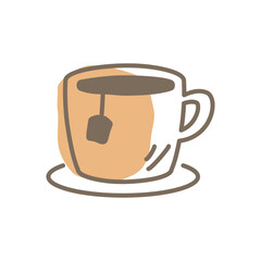 a cup of hot tea aesthetic design. Vector and editable format file.