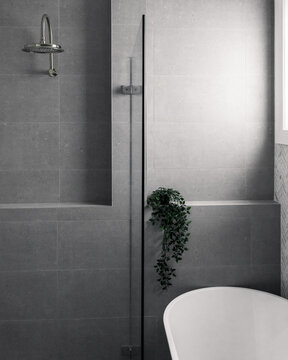 Grey Tile Bathroom 