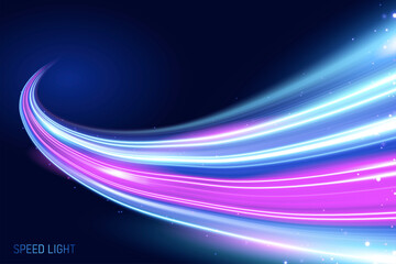 3d speedy neon light trails