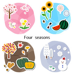 A cute icon set for the four seasons.