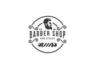 Barbershop Logo Vector Design. Logo for barbershop, cut and shave, Hair Stylist. 