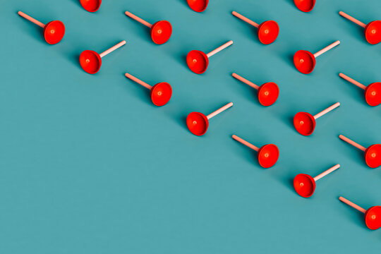 many plungers in different positions