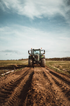Fototapeta tractor on a farm