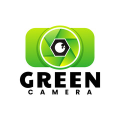 creative green camera gradient logo design