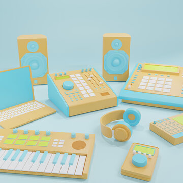 Styalised music equipment