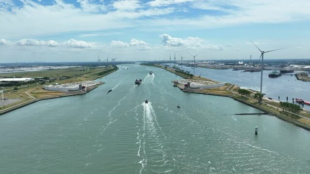The Storm Surge Barrier at The Port of Rotterdam