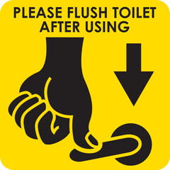 vector illustration toilet signed please flush toilet after using