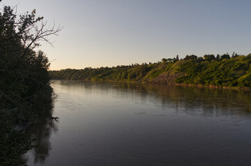 Fototapeta na wymiar The North Saskatchewan River in the Evening