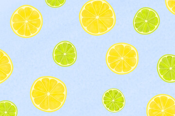 Repeating pattern of summer citrus illustration