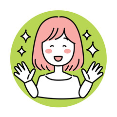 喜んでいる女性