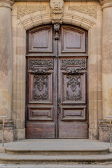 old wooden door in a church