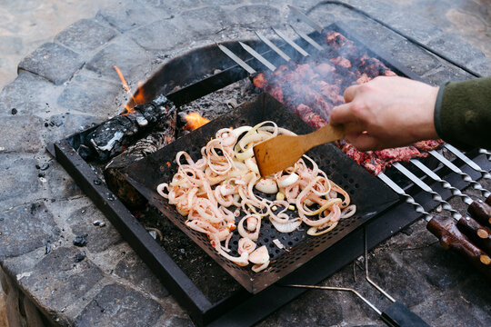 Barbecue picnic outdoors.