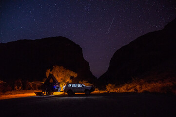 Fototapeta na wymiar Starry night camping at Coppin's Gap