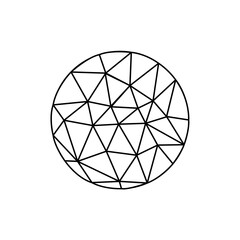 Fototapeta premium abstract wireframe with a ball of figures. Futuristic technology concept. Triangle art. Vector illustration. Stock image. 