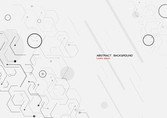 Hexagon shape element with solf light grey background