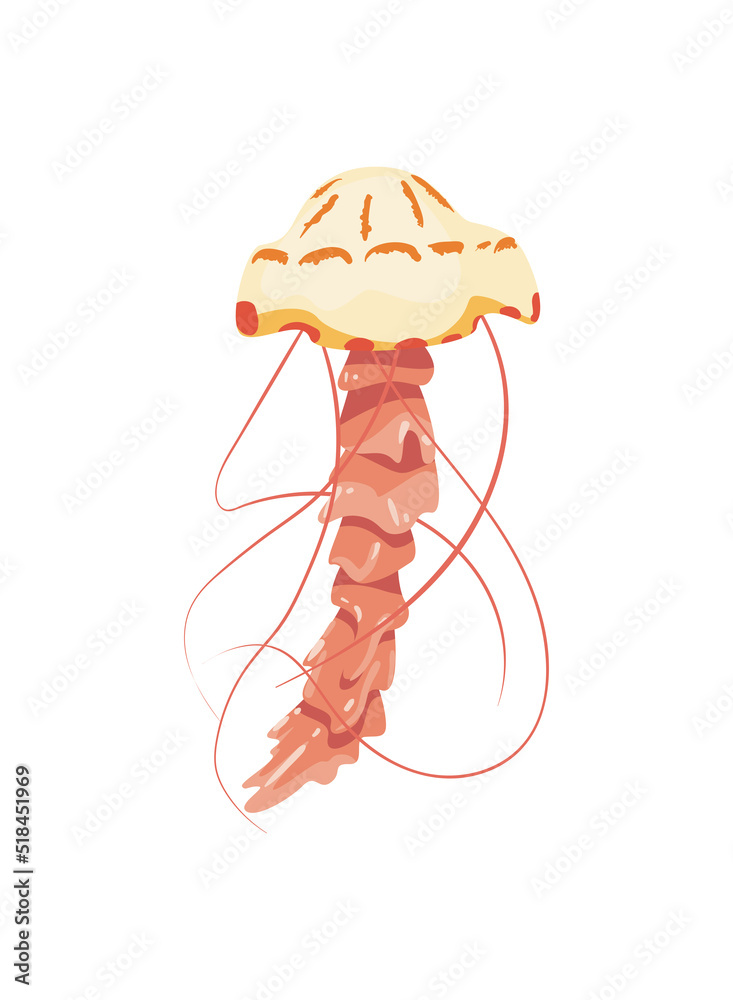 Canvas Prints flat cute jellyfish