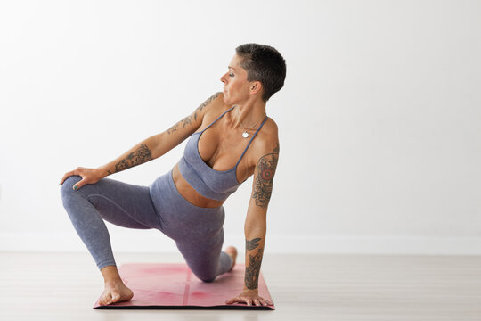 Mid adult woman doing yoga