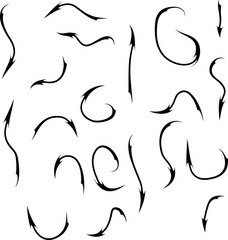 Isolated vector hand drawn arrows set on a white background