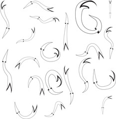 Isolated vector hand drawn arrows set on a white background