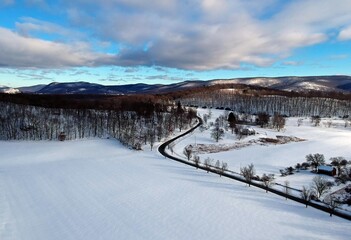 Country road in the snow