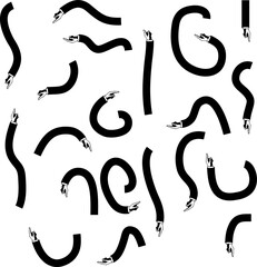 Isolated vector hand drawn arrows set on a white background