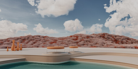 futuristic metaverse space at day