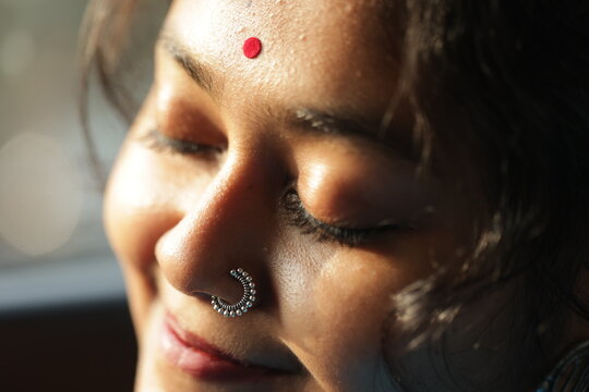 Close Up Facial Expression Of A Young Lady Sitting Inside A Car