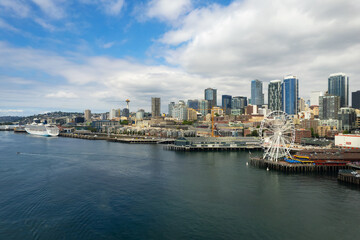 Seattle ferry wheel,
Drone photography  