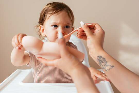 Baby Girl Rejecting Food