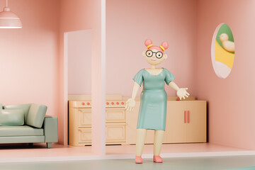 Woman in her kitchen