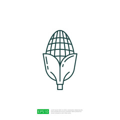 Corn Cob Vector Line. Farming Icon