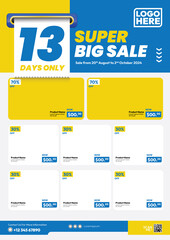Super big sale promotion flyer catalog template