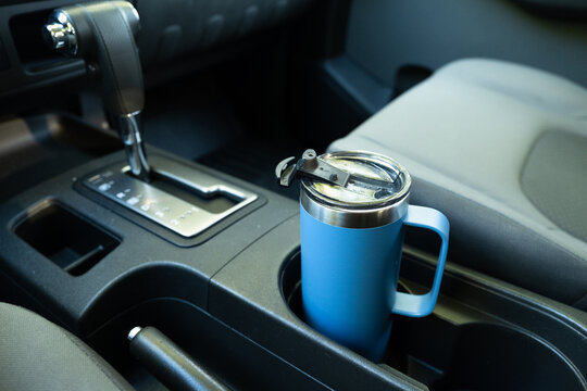 Reusable Coffee Mug in Car