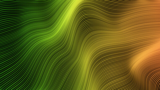 Fototapeta 3D render of wavy geometric lines