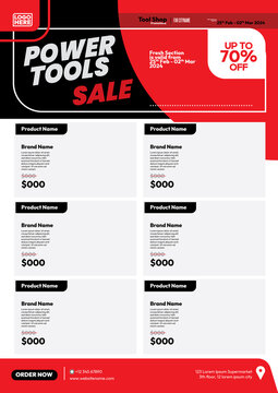 modern premium power tools sale flyer catalog