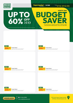 modern supermarket product price advertising promotion catalog flyer template