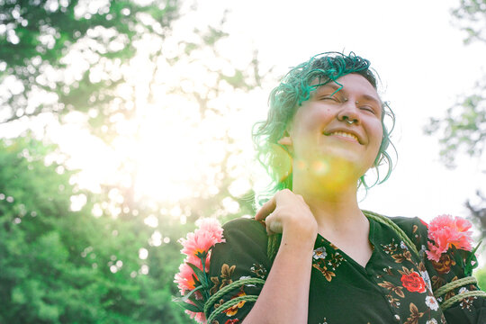  Non binary model in park 