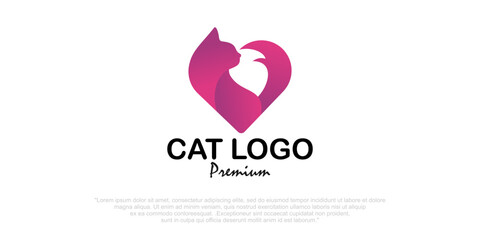 cat logo design vector.