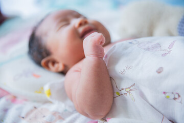 little girl  bathing in the tub