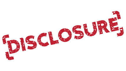 Simple vintage rubber stamp with Disclosure text.